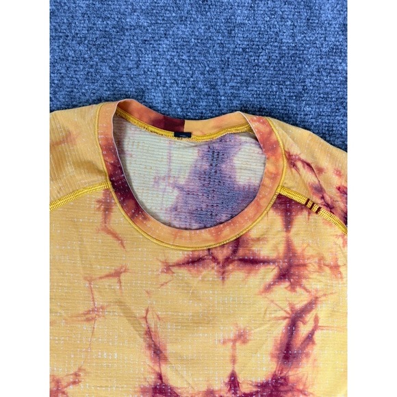 Lululemon Metal Vent Tech Shirt Mens  Yellow Tie-Dye Short Sleeve Size Large - Picture 2 of 7